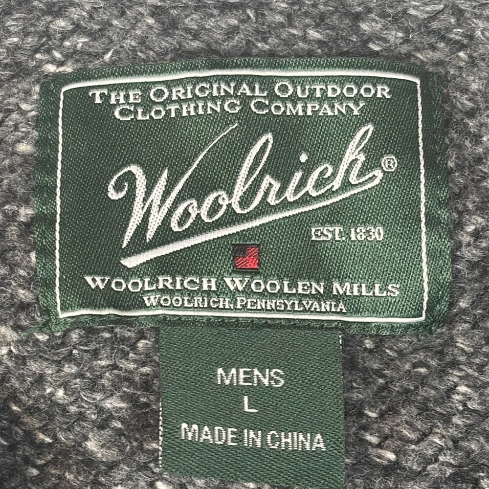 Woolrich Shirt Mens Large Onyx Heather Wool Blend